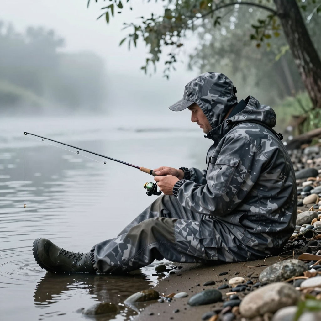 рыбак ловит рыбу