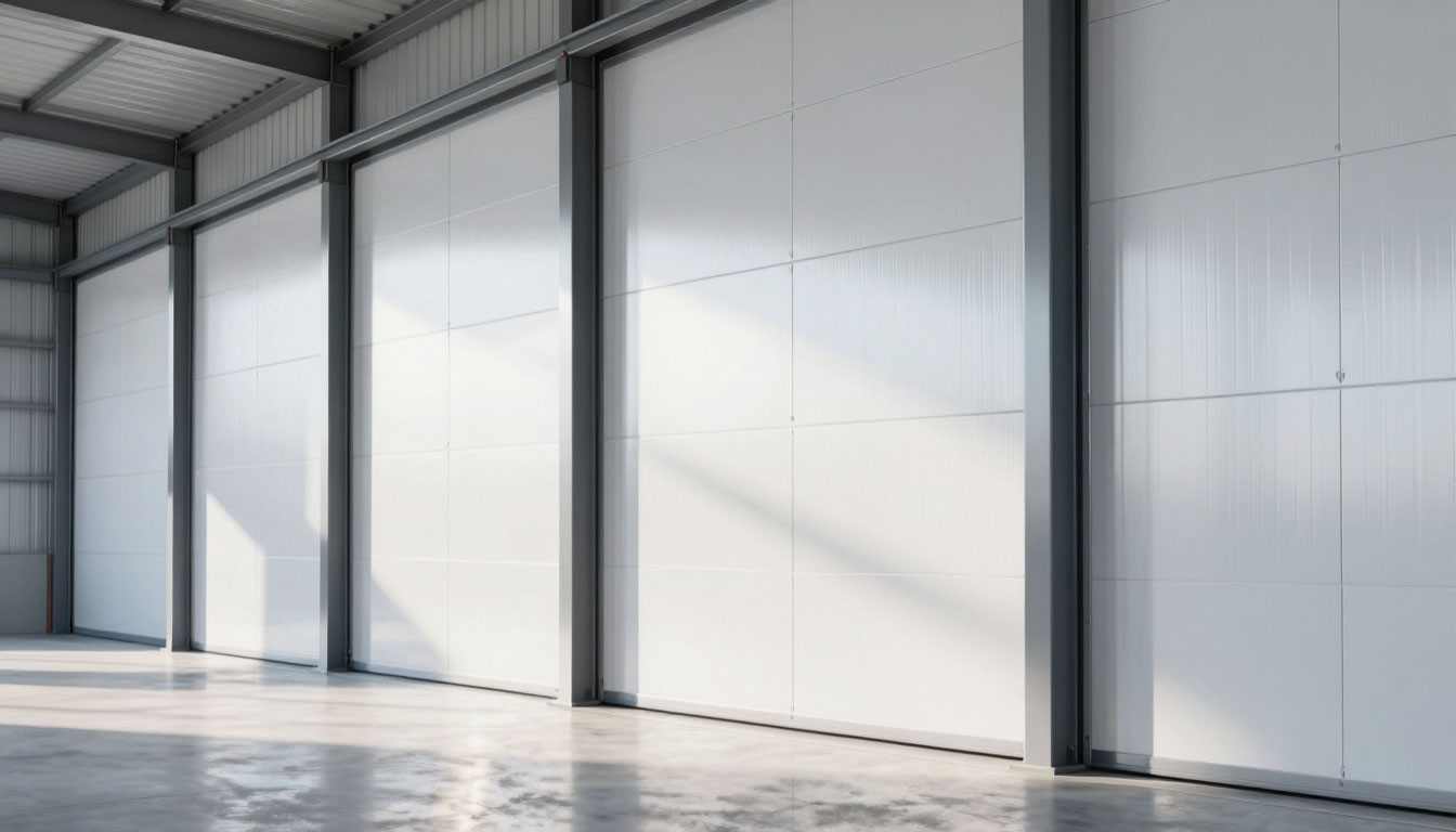 стена склада из сендвич панелей